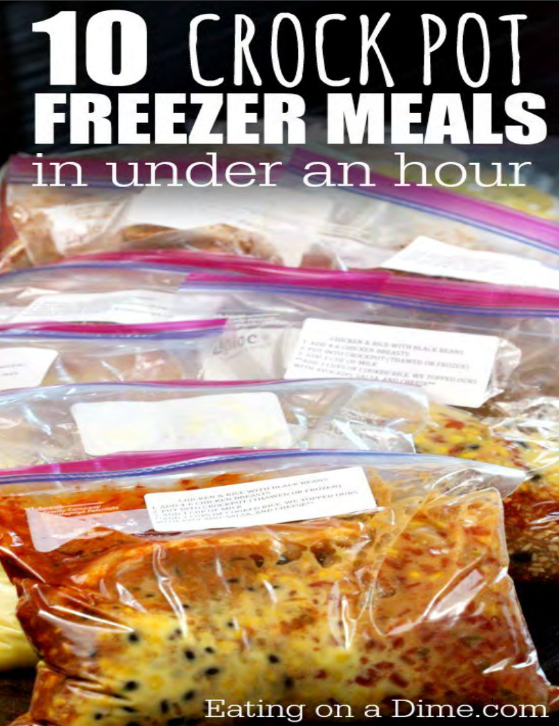 10 Crock Pot Freezer Meals in Under 1 Hour